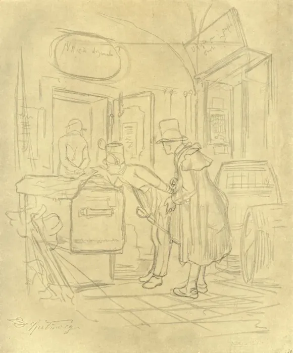 Framed Print : Zollvisitation I, mid-late 19th century, (c1924). Creator: Carl Spitzweg Framed Print : Zollvisitation I, mid-late 19th century, (c1924). Creator: Carl Spitzweg