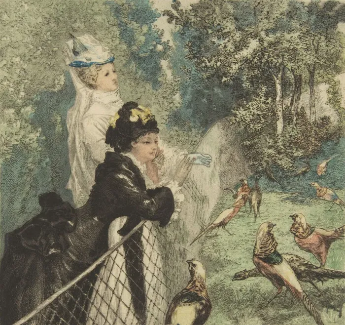Framed Print : In the Zoological Garden, ca. 1873. Creator: Felix Bracquemond Framed Print : In the Zoological Garden, ca. 1873. Creator: Felix Bracquemond