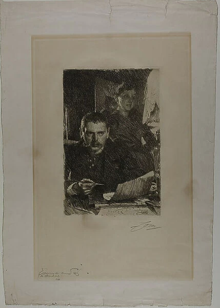 Zorn and His Wife, 1890. Creator: Anders Leonard Zorn
