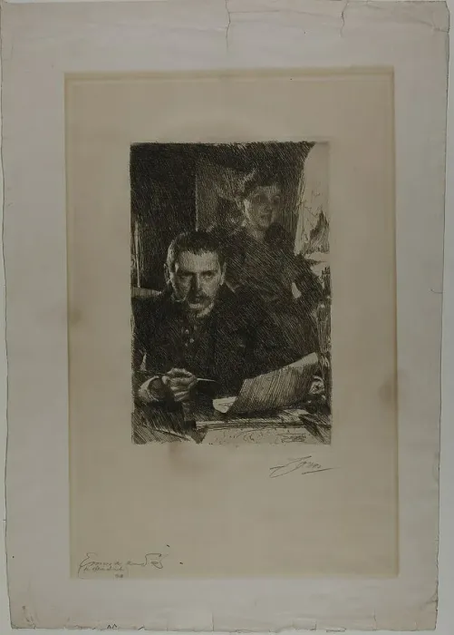 Framed Print : Zorn and His Wife, 1890. Creator: Anders Leonard Zorn Framed Print : Zorn and His Wife, 1890. Creator: Anders Leonard Zorn