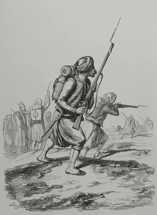 Framed Print : The Zouaves in the Crimea, Crimean War (1853-1856). 1856. Creator: Unknown Framed Print : The Zouaves in the Crimea, Crimean War (1853-1856). 1856. Creator: Unknown