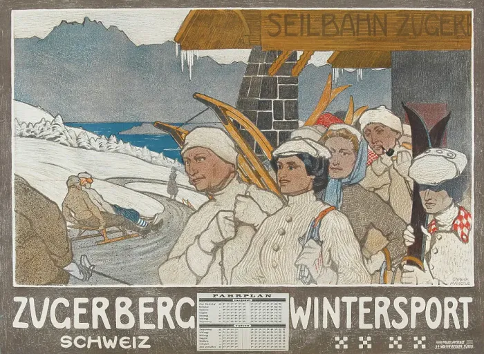 Framed Print : Zugerberg Wintersport, 1907. Creator: Mangold; Burkhard (1873-1950) Framed Print : Zugerberg Wintersport, 1907. Creator: Mangold; Burkhard (1873-1950)