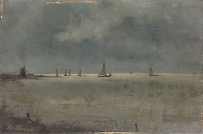 Framed Print : The Zuider Zee, 1885-1900. Creator: Johann Eduard Karsen Framed Print : The Zuider Zee, 1885-1900. Creator: Johann Eduard Karsen