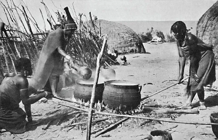Framed Print : Zulu wives brewing utshwala (beer), Natal, 1912 Framed Print : Zulu wives brewing utshwala (beer), Natal, 1912