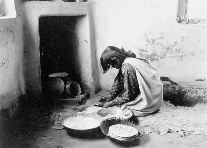 Framed Print : Zuni bread maker, c1903. Creator: Edward Sheriff Curtis Framed Print : Zuni bread maker, c1903. Creator: Edward Sheriff Curtis