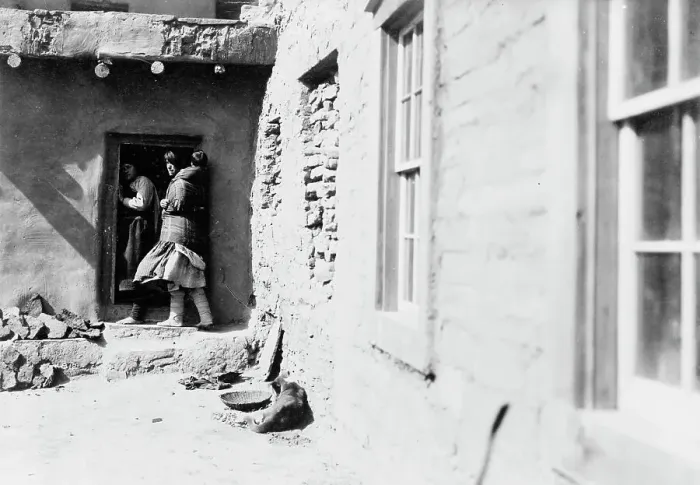 Framed Print : A Zuni doorway, c1903. Creator: Edward Sheriff Curtis Framed Print : A Zuni doorway, c1903. Creator: Edward Sheriff Curtis