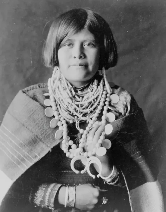 Framed Print : A Zuni girl, c1903. Creator: Edward Sheriff Curtis Framed Print : A Zuni girl, c1903. Creator: Edward Sheriff Curtis