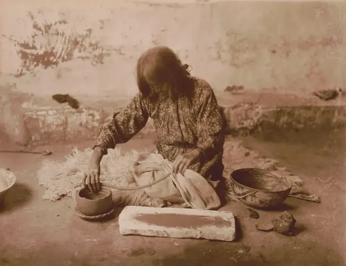 Framed Print : Zuni potter, c1903. Creator: Edward Sheriff Curtis Framed Print : Zuni potter, c1903. Creator: Edward Sheriff Curtis