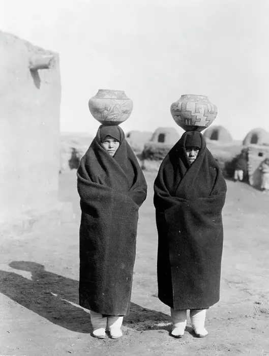 Framed Print : Zuni water carriers, c1903. Creator: Edward Sheriff Curtis Framed Print : Zuni water carriers, c1903. Creator: Edward Sheriff Curtis