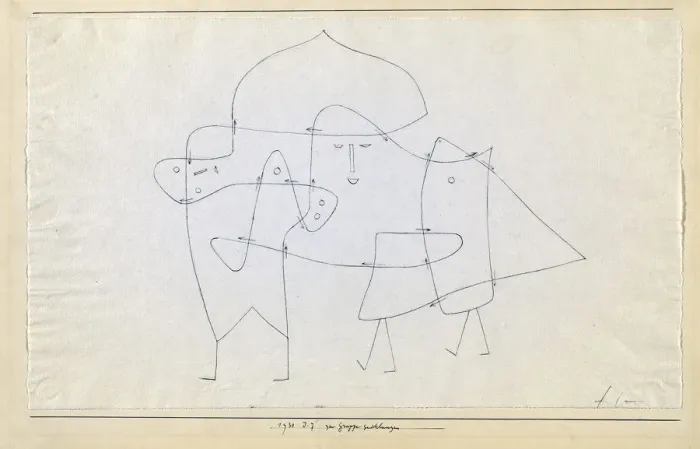 Framed Print : Zur Gruppe geschlungen (Enlaces en un groupe), 1930. Creator: Klee, Paul (1879-1940) Framed Print : Zur Gruppe geschlungen (Enlaces en un groupe), 1930. Creator: Klee, Paul (1879-1940)