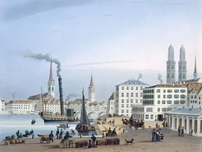 Framed Print : Zurich, 19th Century. Creator: Swiss School (19th Century) Framed Print : Zurich, 19th Century. Creator: Swiss School (19th Century)