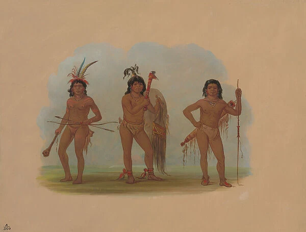 Three Zurumati Indians, 1854  /  1869. Creator: George Catlin