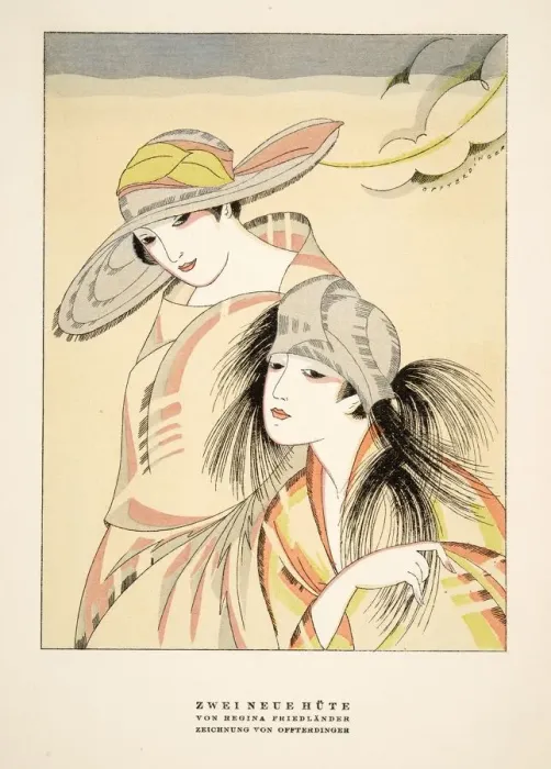 Framed Print : Zwei Neue Hute by Regina Friedlander, from Styl, pub. 1922 (pochoir Print) Framed Print : Zwei Neue Hute by Regina Friedlander, from Styl, pub. 1922 (pochoir Print)