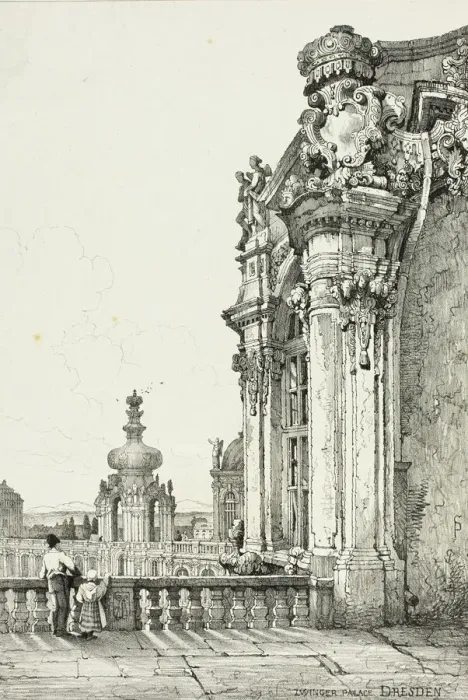 Framed Print : Zwinger Palace, Dresden, 1833. Creator: Samuel Prout Framed Print : Zwinger Palace, Dresden, 1833. Creator: Samuel Prout