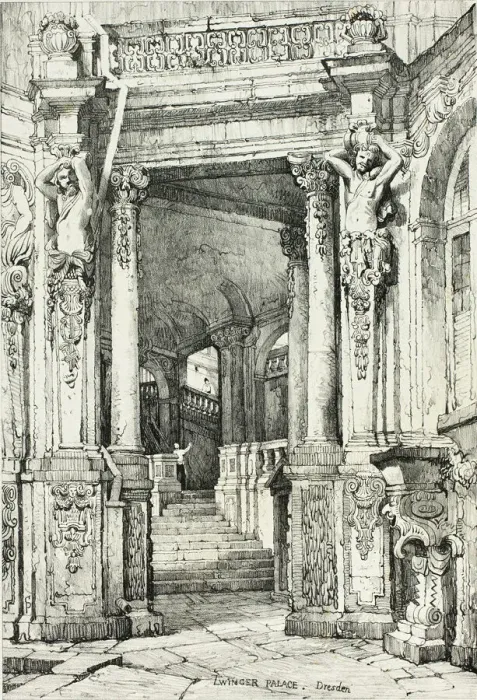 Framed Print : Zwinger Palace, Dresden, 1833. Creator: Samuel Prout Framed Print : Zwinger Palace, Dresden, 1833. Creator: Samuel Prout