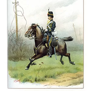 The 10th (Prince of Wales Own Royal) Hussars, c1890. Artist: Geoffrey Douglas Giles