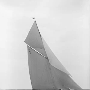 The 15 Metre class Pamela sailing close-hauled, 1913. Creator: Kirk & Sons of Cowes