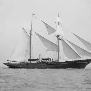 The 1894 built schooner Xarifa under sail, 1899. Creator: Kirk & Sons of Cowes