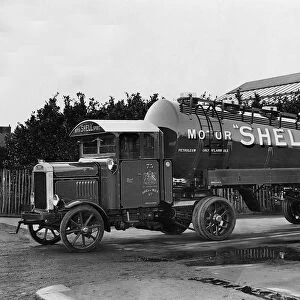1928 Scammell petrol tanker for Shell. Creator: Unknown
