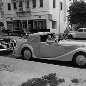 1947 Jaguar MKIV 3. 5 litre drophead coupe in America. Creator: Unknown
