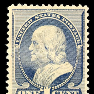1c Franklin single, 1887. Creator: American Bank Note Company
