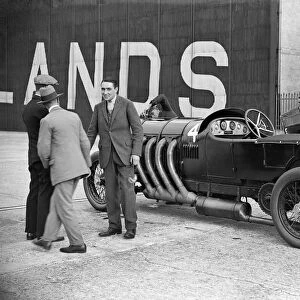 22 litre Benz of GK Clowes at a Surbiton Motor Club race meeting, Brooklands, Surrey, 1928