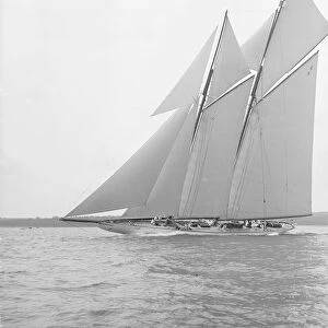 The 380 ton A Class schooner Margherita sailing close-hauled, 1913