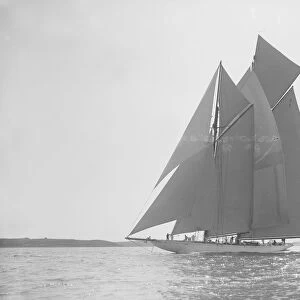 The 380 ton A Class schooner Margherita sailing on a reach, 1913