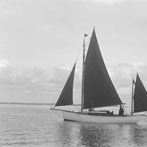 The 4 ton yawl Mandy under sail, 1922. Creator: Kirk & Sons of Cowes