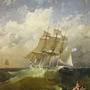 44-gun frigate Aurora, 1844. Artist: Borispolets, Platon Timofeyevich (1805-1880)