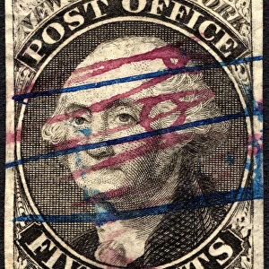 5c Washington New York postmaster provisional RHM signed single, 1845-1846