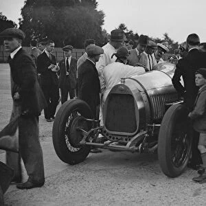 6 litre Delage at a Surbiton Motor Club race meeting, Brooklands, Surrey, 1928. Artist
