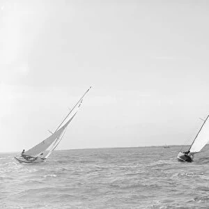 The 6 Metre class Vanda, Stella and Lanka racing upwind, 1914. Creator