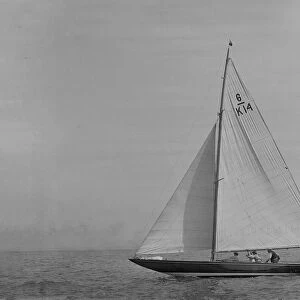 The 6 Metre sailing yacht Margaret (K14) sailing close-hauled, 1921. Creator