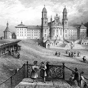 The Abbey of Einsiedeln, Schwyz, Switzerland, 1836. Artist: R Wallis