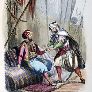 Abdullah Received in the Tent of Ibrahim Pasha, 1818, (c1847). Artist: Jean Adolphe Beauce