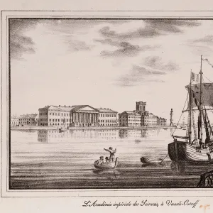 The Academy of Sciences (Series Views of Saint Petersburg), 1820s. Artist: Pluchart, Alexander (1777-1827)