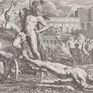 Achilles dragging the body of Hector around the walls of Troy, 1648-50