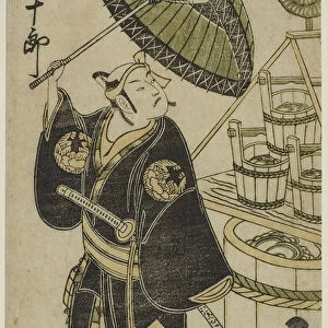 The Actor Ichikawa Danjuro IV as Sukeroku in the play "Choseiden Fudan-zakura, "... 1756. Creator: Torii Kiyohiro
