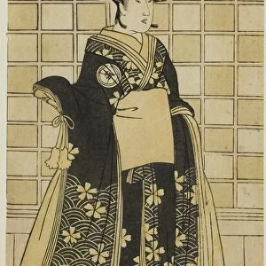 The Actor Iwai Kiyotaro II as Lady Itohagi (?) in the Play Genji Saiko Kogane... c. 1788