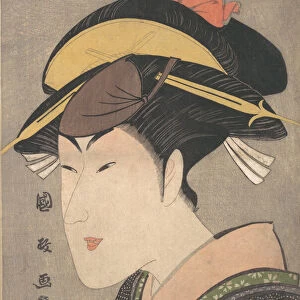 The Actor Matsumoto Yonesaburo in a Womans Role, late 1790s. Creator: Utagawa Kunimasa