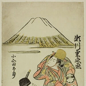 The Actors Segawa Kikunojo II as Itsuki and Bando Hikosaburo II as Oyamada Taro in the pla... 1767. Creator: Kitao Shigemasa