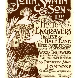 Advertisement for John Swain & Son, printers, 1901. Artist: John Swain & Son Advertisement for John Swain & Son, printers, 1901. Artist: John Swain & Son
