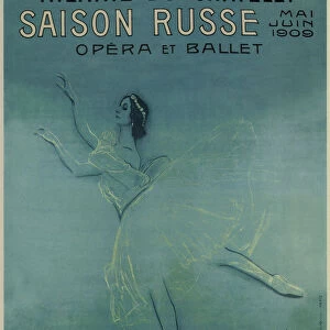 Advertising Poster for the Ballet dancer Anna Pavlova in the ballet Les sylphides by F. Chopin, 1909. Artist: Serov, Valentin Alexandrovich (1865-1911)