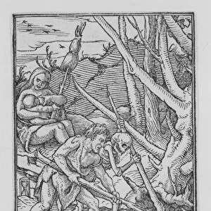 Adam digging, from The Dance of Death, ca. 1526, published 1538. Creator: Hans Lützelburger