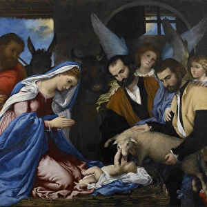 The Adoration of the Shepherds. Artist: Lotto, Lorenzo (1480-1556)
