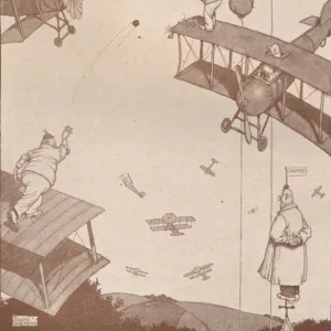 An Aerial Cricket Match of the Future, c1918 (1919). Artist: W Heath Robinson