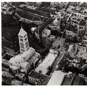 Aerial view of the Church of the Holy Sepulchre, Jerusalem, Palestine, from a Zeppelin, 1931 (1933)