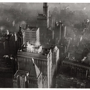 Aerial view of Manhattan, New York City, USA, from a Zeppelin, 1928 (1933)