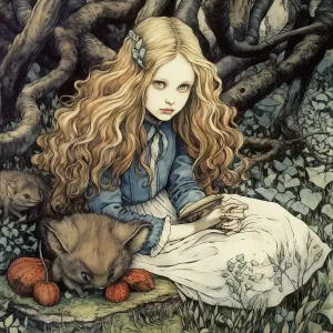 AI IMAGE - Alice, from Alice in Wonderland, 2023. Creator: Heritage Images. AI IMAGE - Alice, from Alice in Wonderland, 2023. Creator: Heritage Images AI IMAGE - Alice, from Alice in Wonderland, 2023. Creator: Heritage Images. AI IMAGE - Alice, from Alice in Wonderland, 2023. Creator: Heritage Images